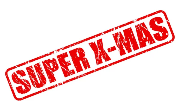 SUPER X-MAS texte du timbre rouge — Image vectorielle