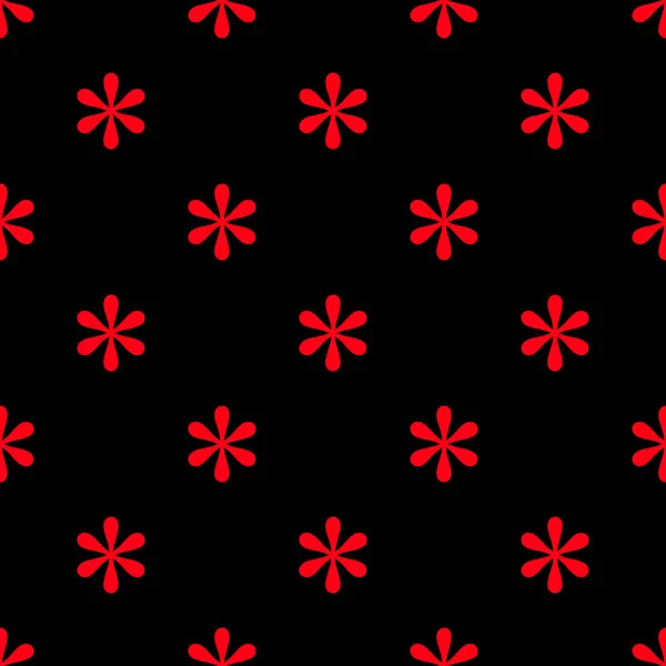 黒にシームレスな赤色のアスタリスク — ストックベクタ