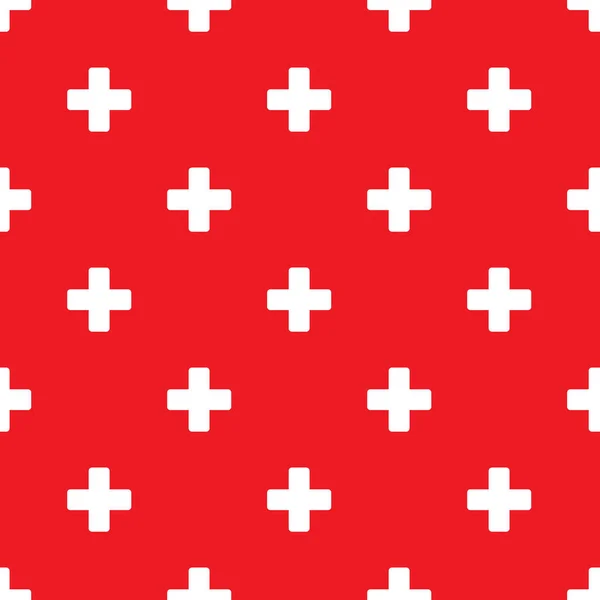 Seamless plus pattern on red — Stock Vector