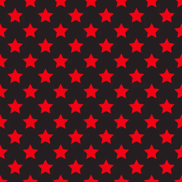 Sömlös röd stjärna på svart — Stock vektor