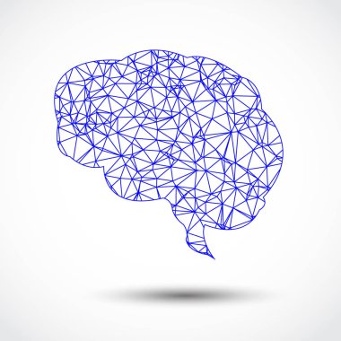 Soyut mavi beyin mesh beyaz