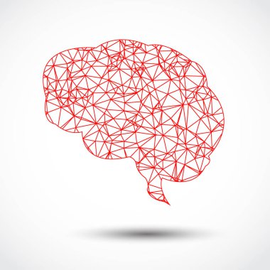 Soyut kırmızı beyin mesh beyaz