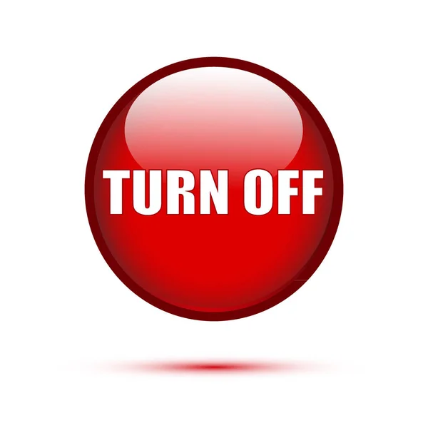 Red glossy Turn off button — Stock Vector