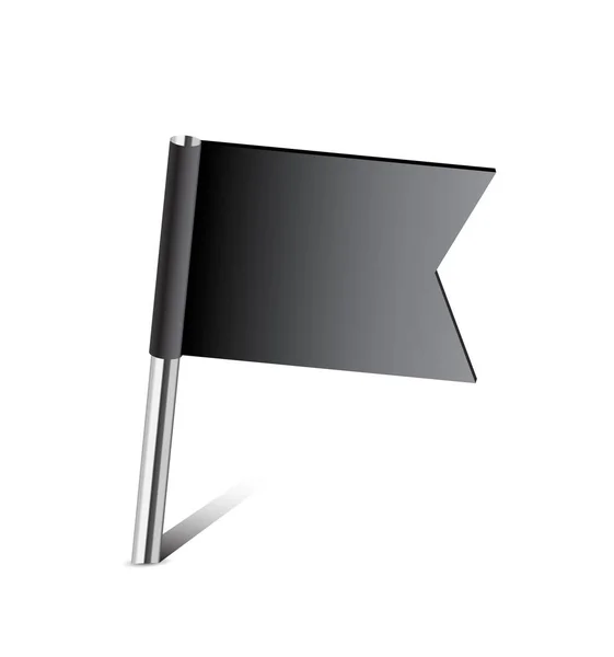 Black flag pin on white — Stock Vector