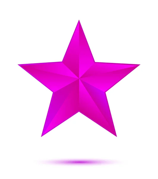 Estrella violeta sobre blanco — Vector de stock