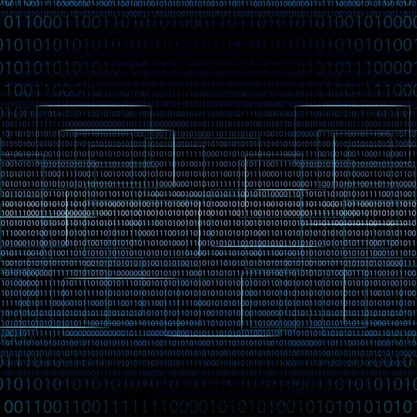 Abstract tech binary blue matrix background — Stock Vector