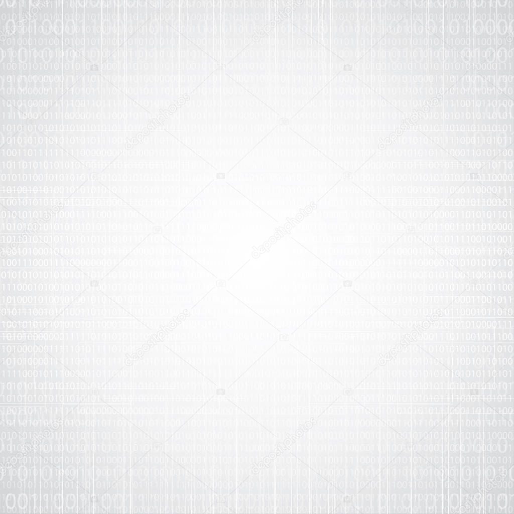 Abstract Tech Binary Silver White Texture Background — Stock Vector