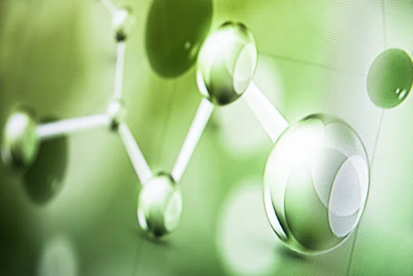 Abstrakt medicinsk molekyl grönt ljus bakgrundsfoto — Stockfoto