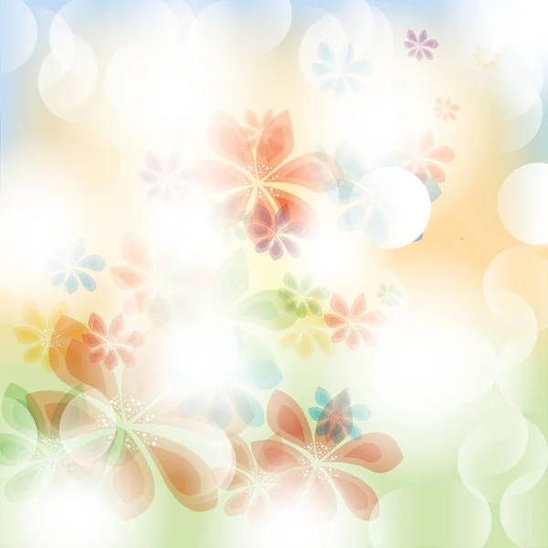 Bunte Sommer Frühling Hintergrund mit Blumen — Stockvektor