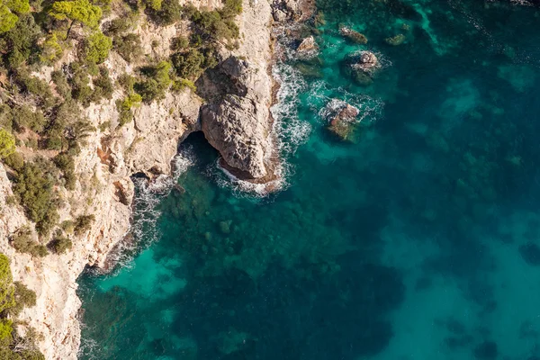 ギリシャの海岸ラインの表示 — ストック写真