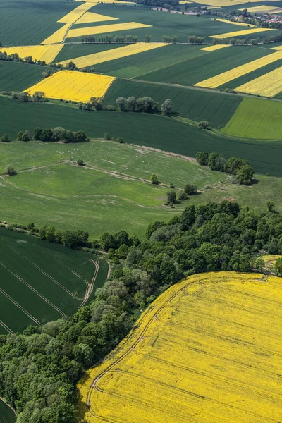 Vista aérea dos campos de colheita — Fotografia de Stock