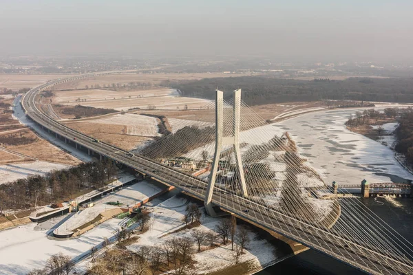 Letecký pohled na dálniční most — Stock fotografie