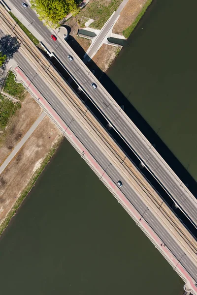 Utsikt over motorveier fra luften – stockfoto