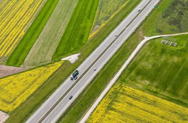 Vista aérea da rodovia — Fotografia de Stock