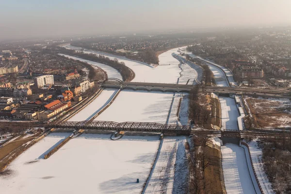 Luchtfoto van Wroclaw stad — Stockfoto