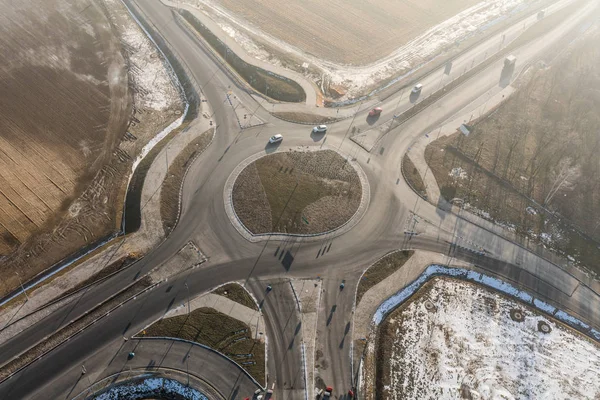 Kruhového objezdu poblíž města Nysa — Stock fotografie