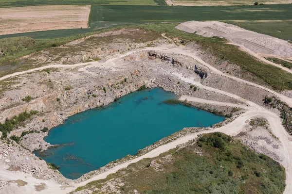 Vista aérea de la cantera de roca en Polonia —  Fotos de Stock