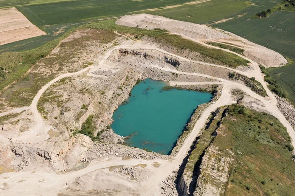 Vista aérea de la cantera de roca en Polonia —  Fotos de Stock