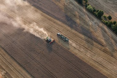 Birleştirme hasat havadan görünümü