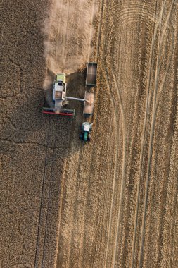 combine havadan görünümü hasat alanları