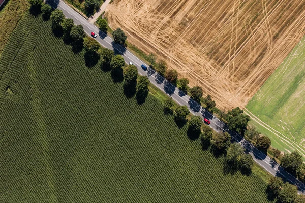 Bovenaanzicht van de oogstvelden — Stockfoto