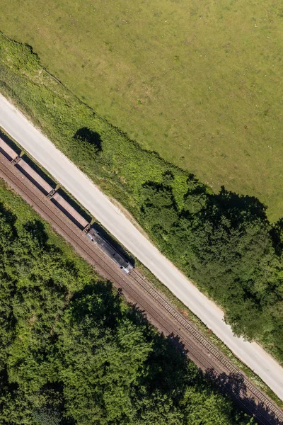aerial view of the railway tracks