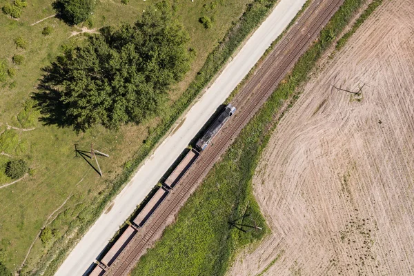 A légi felvétel a a vasúti pálya — Stock Fotó