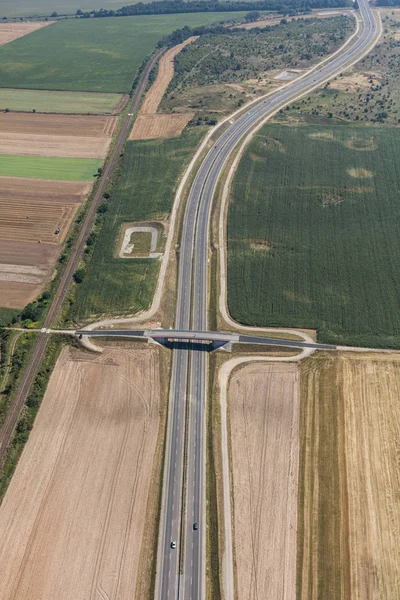 Vue aérienne de la route près de Nysa — Photo