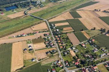 aerial view of the  Sliwice village near Nysa city clipart