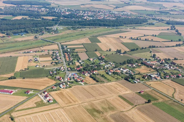 Aerial view of the  Sliwice village near Nysa city — Stock Photo, Image