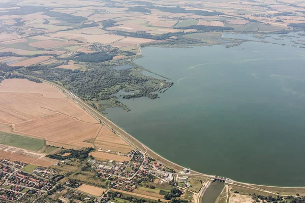 Luchtfoto van het centrum van de stad — Stockfoto