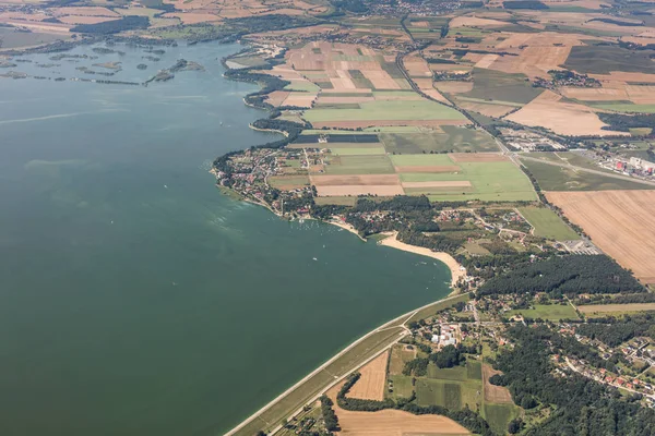 Luchtfoto van de voorsteden van Nysa — Stockfoto