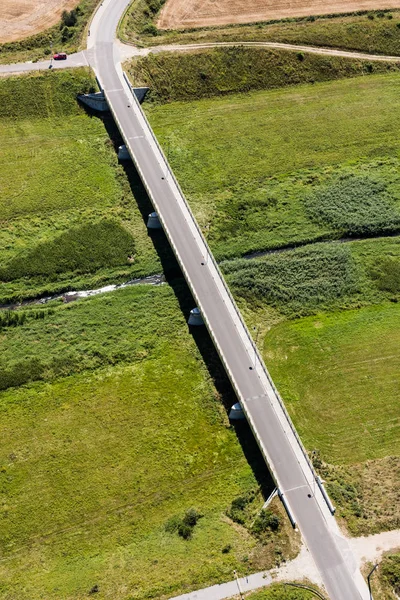 Luchtfoto van het Tsjechische landschap in de buurt van Nysa stad — Stockfoto