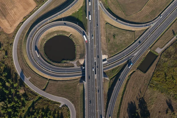 Luchtfoto van de snelweg — Stockfoto