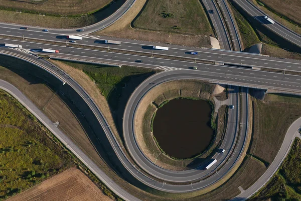 Flygfoto över motorvägen — Stockfoto