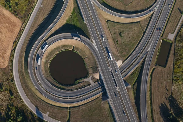 Flygfoto över motorvägen — Stockfoto