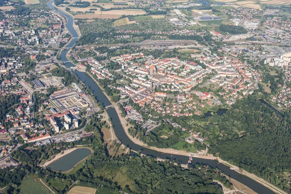 Luftaufnahme der Stadt Nysa — Stockfoto