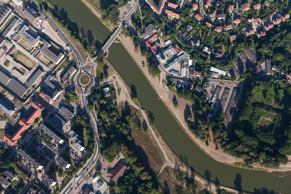 Nysa şehrin havadan görünümü 