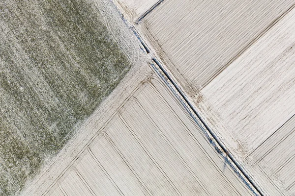 Luftaufnahme Der Winterfelder Polen — Stockfoto