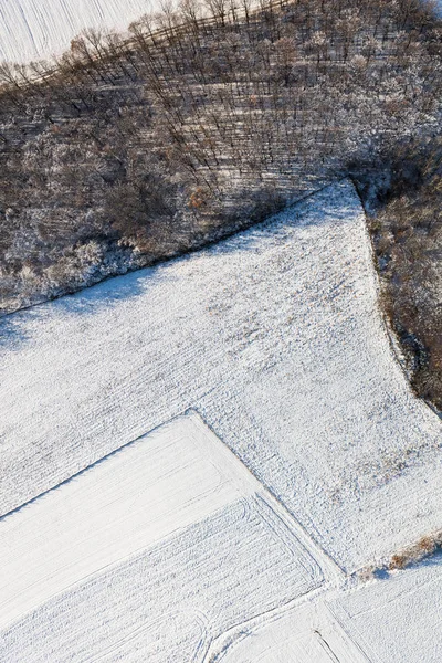 Vista Aérea Los Campos Invierno Polonia — Foto de Stock