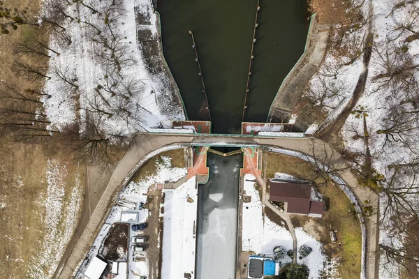 Aerial View Buildings Water Channel — Stock Photo, Image