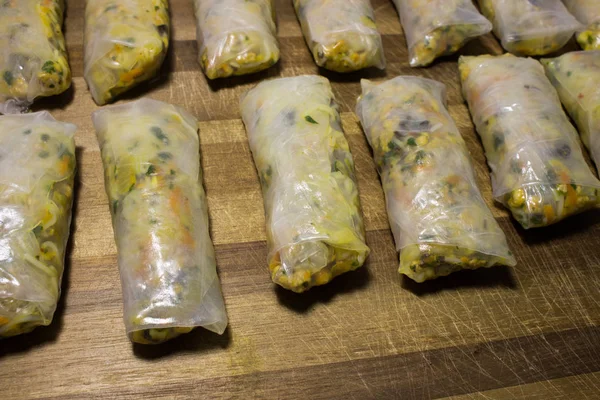 Closeup of vietnamese spring rolls in rice paper, Traditional vietnamese fried spring Rolls, Chinese food spring roll
