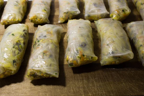 Closeup of vietnamese spring rolls in rice paper, Traditional vietnamese fried spring Rolls, Chinese food spring roll