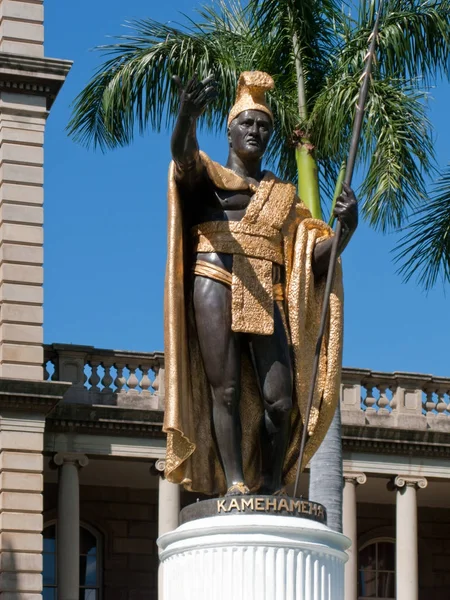 Sista Kung Kamehameha Staty Honolulu — Stockfoto