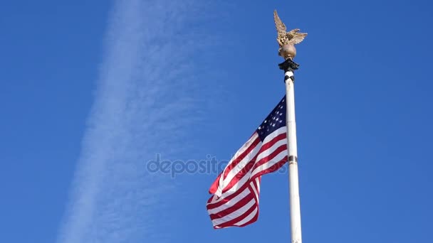 Americká Vlajka Obloze — Stock video