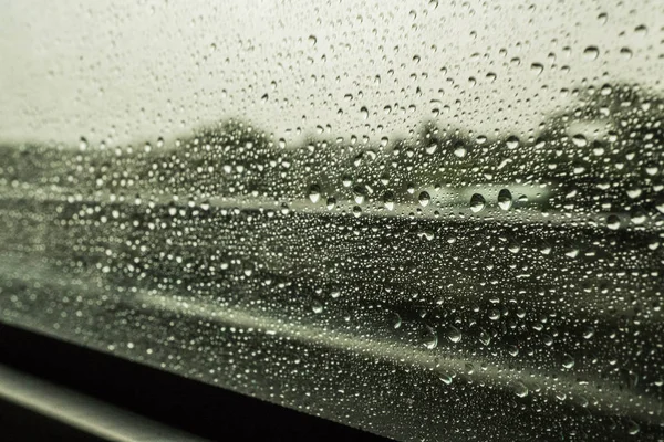 Rain Drops Car Window Rainy Looking Background Big Drops Small — Stock Photo, Image