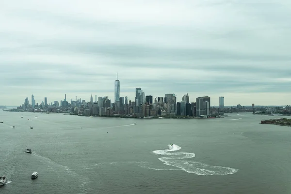 Статуя Свободы Вид Воздуха Статуя Свободы Нью Йорк Сверху — стоковое фото