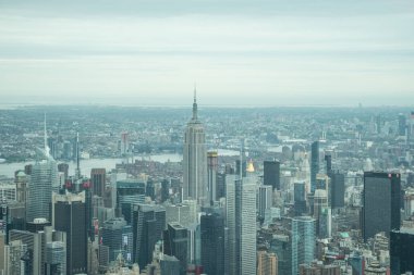 Özgürlük Anıtı hava manzaralı, New York Özgürlük Heykeli yukarıdan görünüyor.