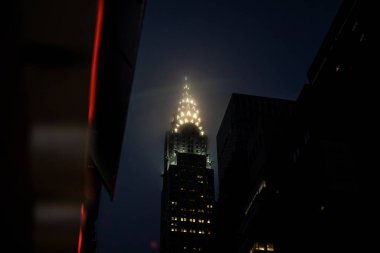 New York şehri, gece yağmur ve sis sırasında, New York City Image