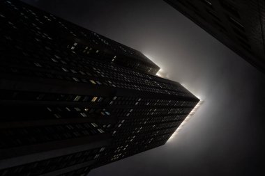New York şehri, gece yağmur ve sis sırasında, New York City Image
